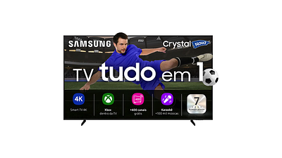 Imagem da notícia Achado do dia! Smart TV Samsung 55” Crystal 4K com R$200 OFF no Mercado Livre