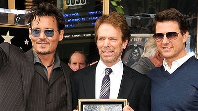 Imagem da notícia Johnny Depp discursa em homenagem para Jerry Bruckheimer na Calçada da Fama