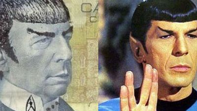 Imagem da notícia Tributo a Leonard Nimoy: Fãs canadenses desenham Spock na nota de cinco dólares e recebem reclamação