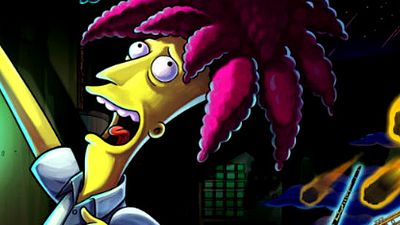 Imagem da notícia Os Simpsons: Cartaz do episódio de Halloween mostra Sideshow Bob radiante com a morte de Bart