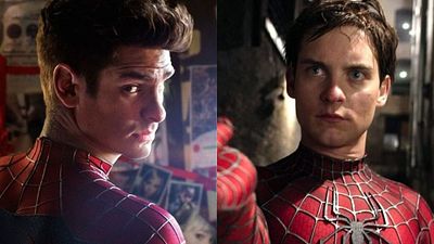 Imagem da notícia Homem-Aranha 3: Andrew Garfield reage ao vazamento de imagem ao lado de Tobey Maguire 