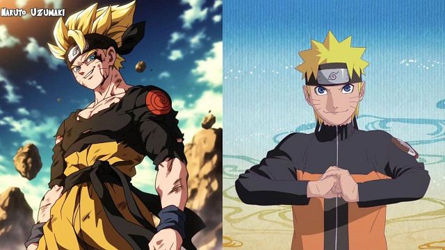 Imagem da notícia Assim seriam os personagens de Naruto se fizessem parte do universo de Dragon Ball Z - Madara parece um SSJ4