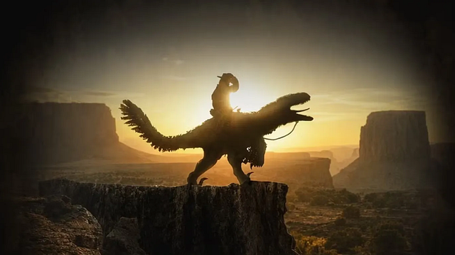 Imagem da notícia Em algum lugar entre Jurassic Park e um faroeste com John Wayne: A série de ficção científica mais maluca do ano apresenta seu trailer inusitado