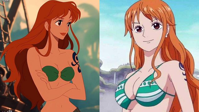 Imagem da notícia Assim seriam os personagens de One Piece em uma animação da Disney - Nami pareceria A Pequena Sereia