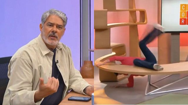 Imagem da notícia 12 Anos depois, William Bonner descobre a verdade sobre famoso tombo na TV e fica em choque: "Estou pagando um mico homérico"