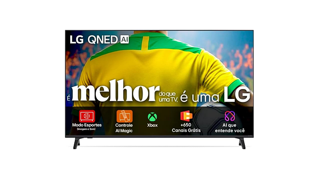 Imagem da notícia R$200 OFF! Smart TV LG 4K 55" QNED73 com Controle AI Magic e Modo Esportes entra em promoção na Amazon