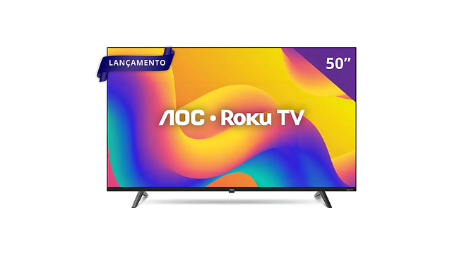 Imagem da notícia Cinema em casa por menos: Smart TV AOC LED 50" 4K tem preço especial no Mercado Livre