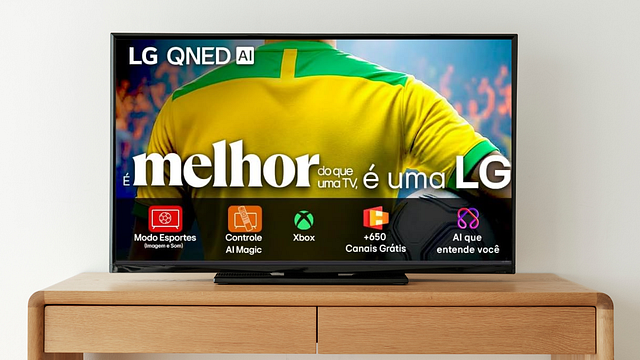 Imagem da notícia Menor preço histórico! Smart TV LG 4K 50" QNED73 aparece 32% mais barata na Amazon