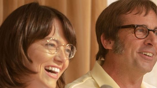 Imagem da notícia Emma Stone e Steve Carell surgem parecidíssimos com os tenistas originais na primeira foto de Battle of the Sexes