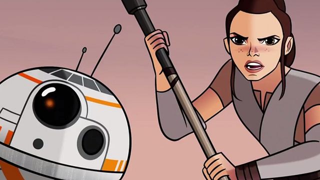 Imagem da notícia Rey e BB-8 exploram as areias de Jakku no primeiro curta animado de Star Wars: Forces of Destiny