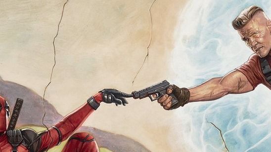 Imagem da notícia Deadpool 2: Novo banner mostra Cable como Deus em paródia de icônica obra de arte