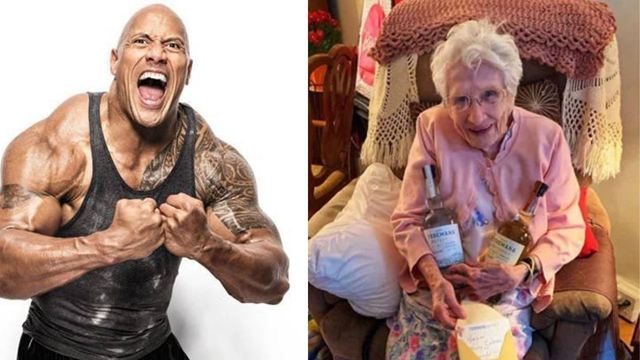 The Rock canta parabéns para uma senhora de 102 anos e emociona a internet