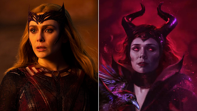 Imagem da notícia Wanda Maximoff como Malévola? Artista transforma personagens da Marvel em vilões da Disney