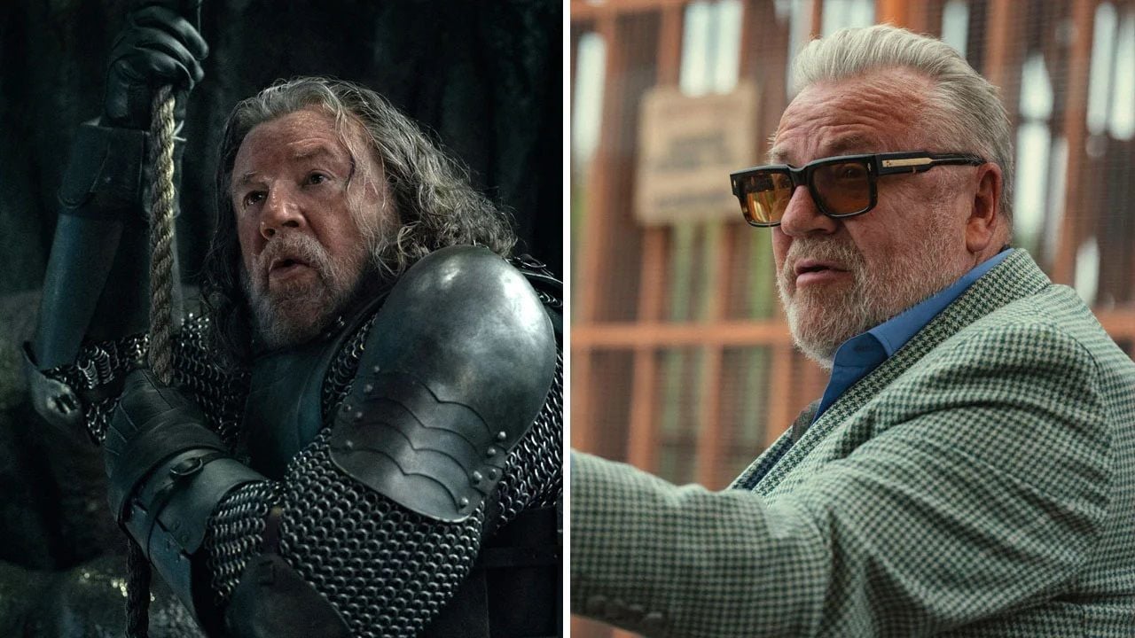 Ray Winstone à esquerda em Donzela e à direita em Magnatas do Crime