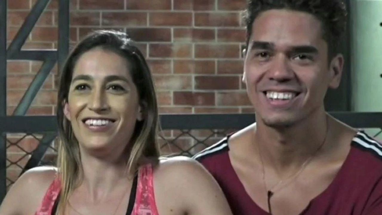 Daniele Hypolito e o marido, Fábio Castro, no Power Couple