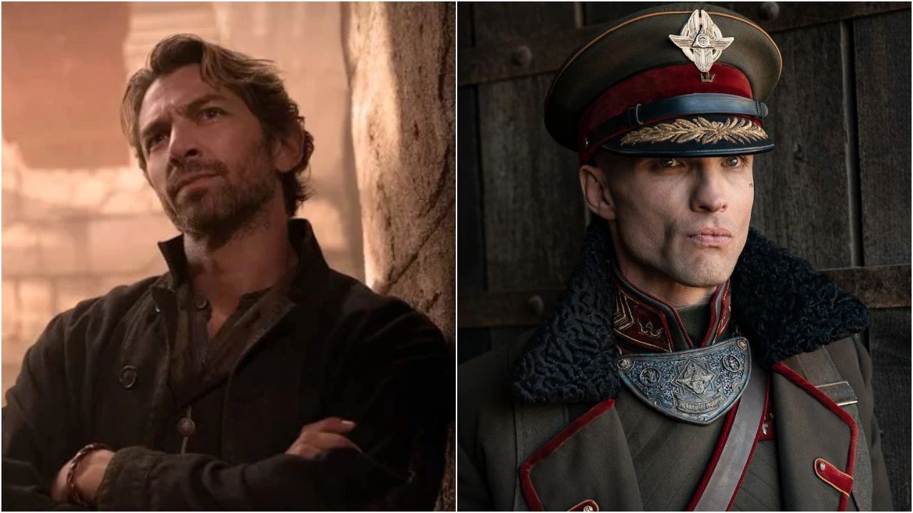 Michiel Huisman e Ed Skrein em Rebel Moon