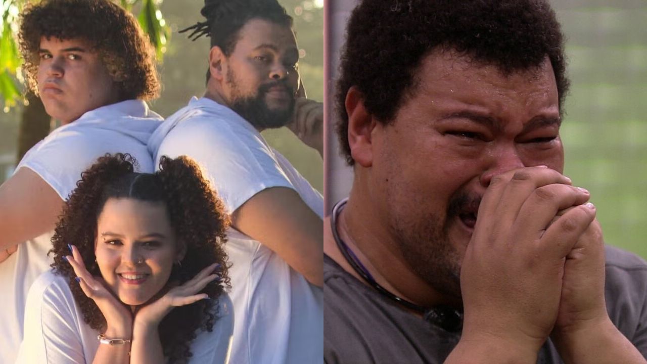 Babu Santana ao lado dos filhos