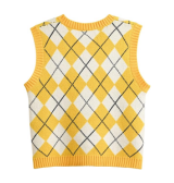 Suéter Y2K sem mangas estampado,estilo preppy, Hyipels