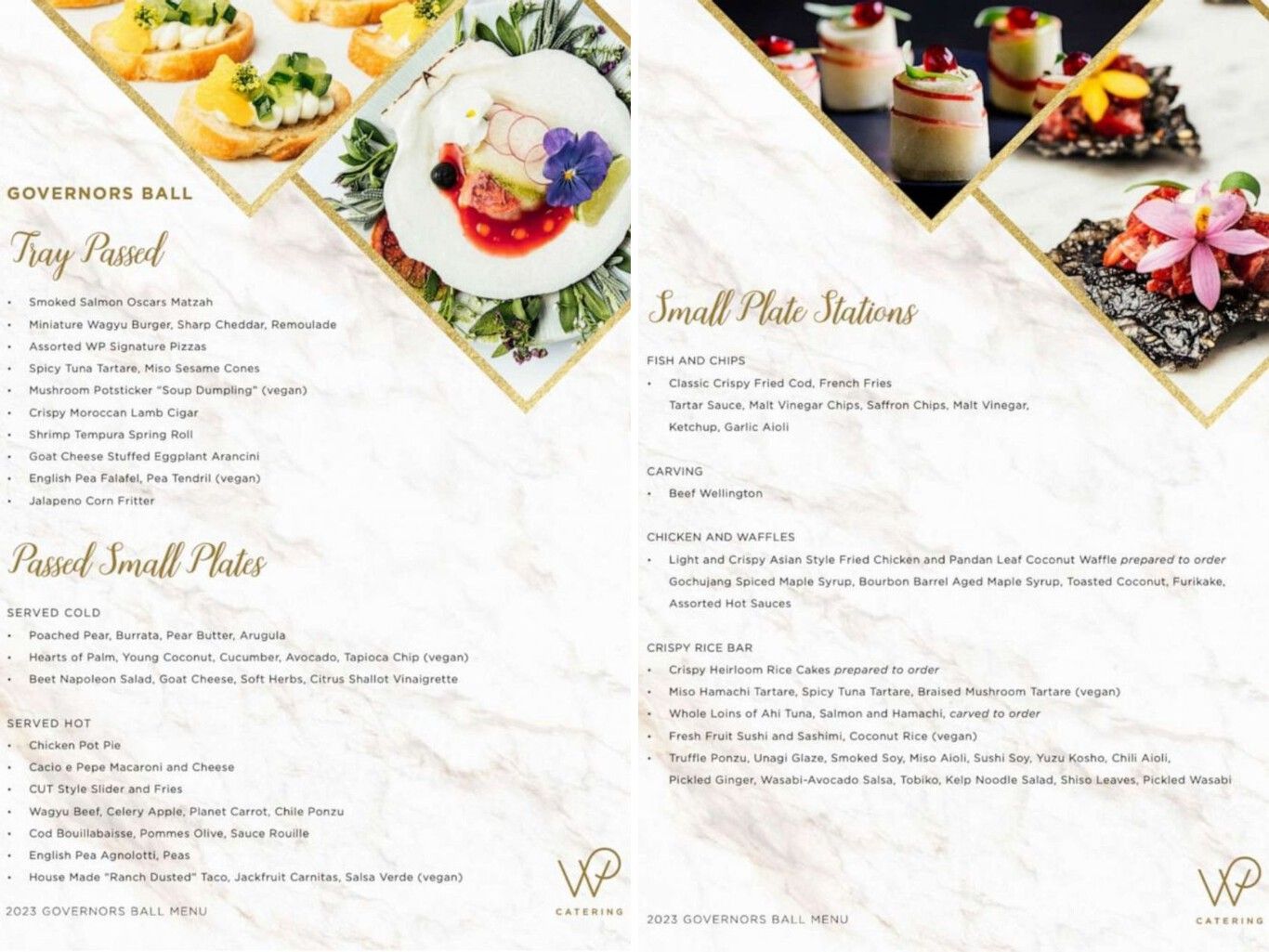 Cardápio do Oscar 2023