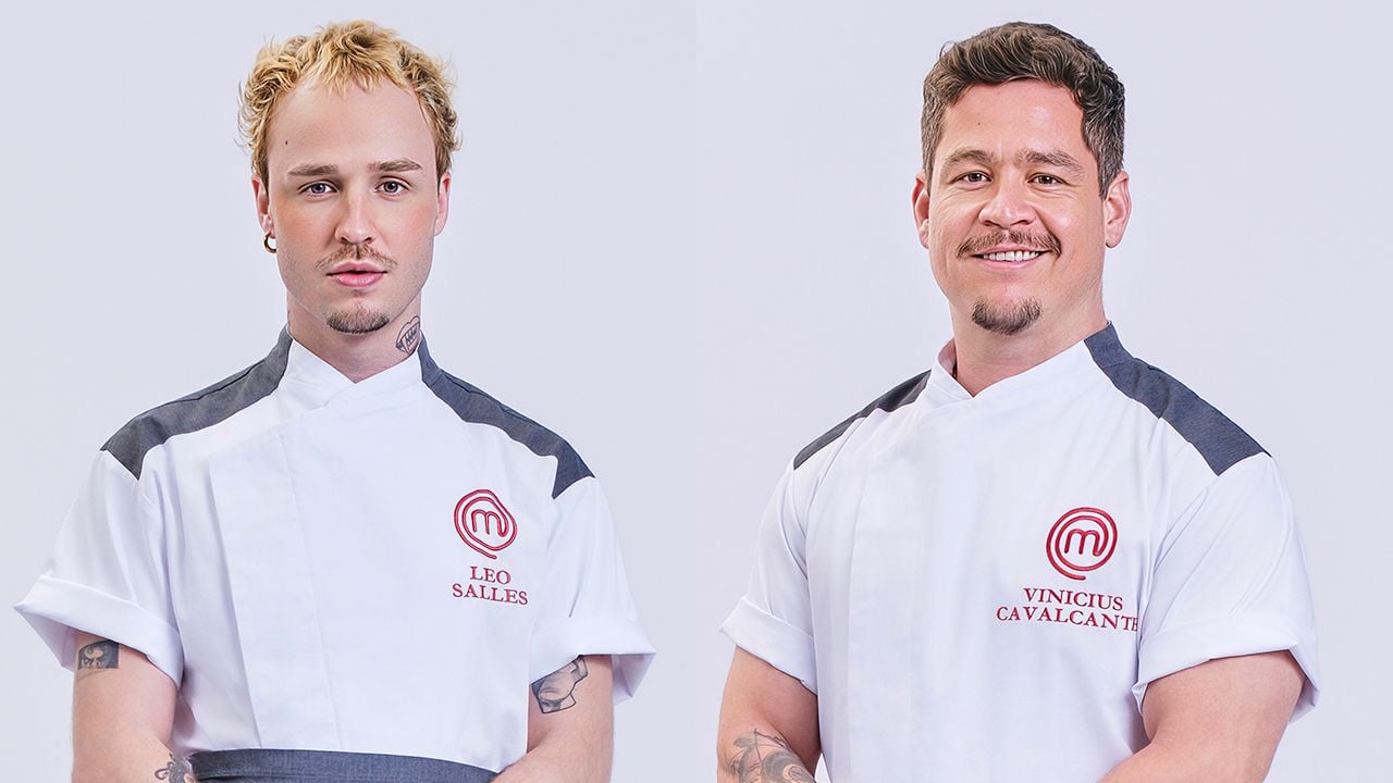 Léo, vencedor da prova, e Vinicius, primeiro eliminado do MasterChef Profissionais 2026