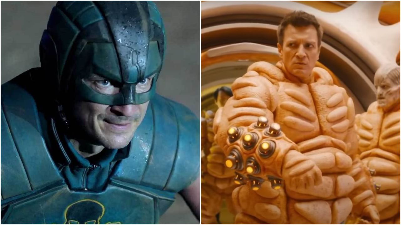 Nathan Fillion em Esquadrão Suicida e Guardiões da Galáxia Vol. 3