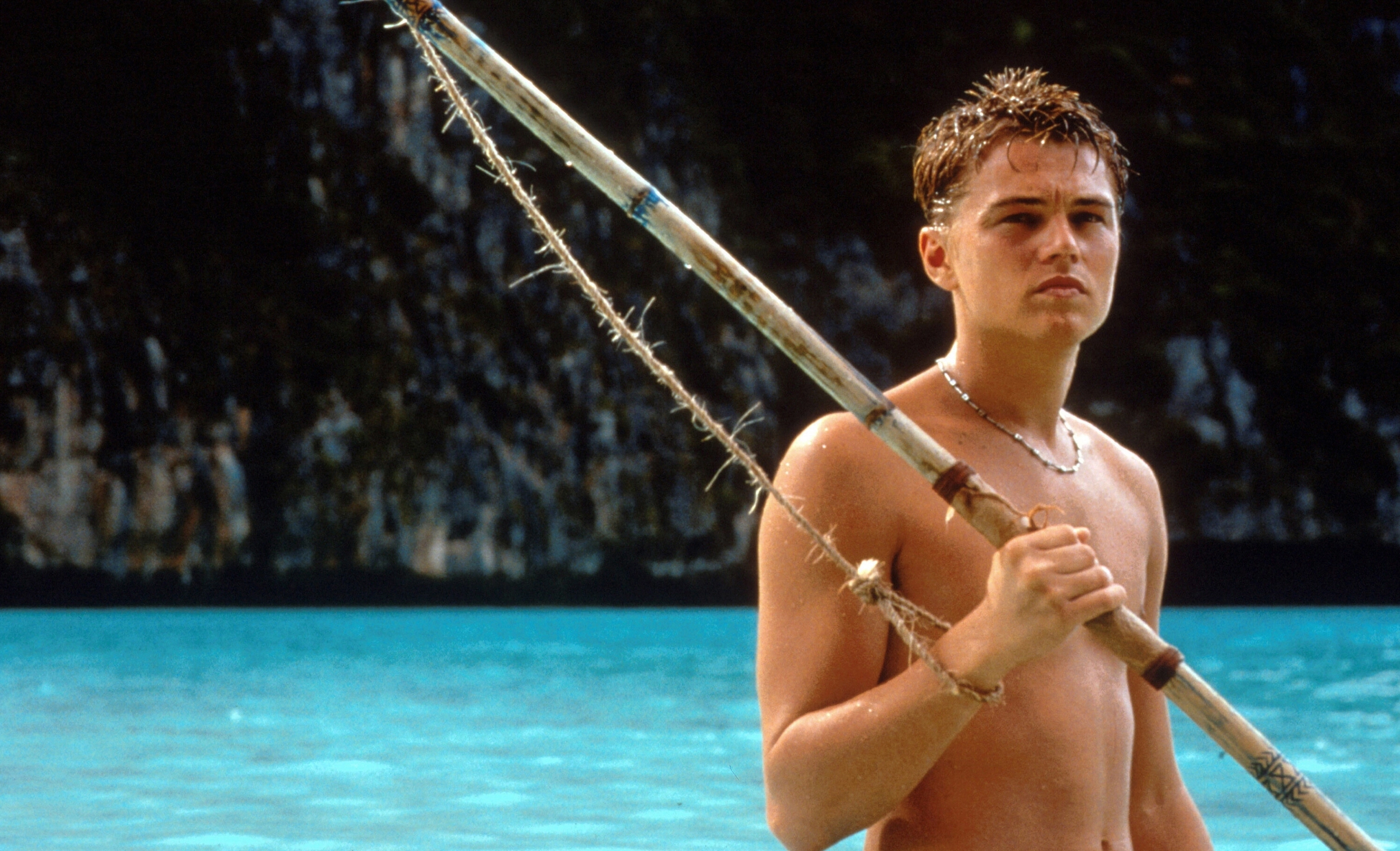 Leonardo DiCaprio nas gravações de