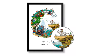 Quadro Animes Studio Ghibli Art Chihiro Totoro C/ Moldura A3