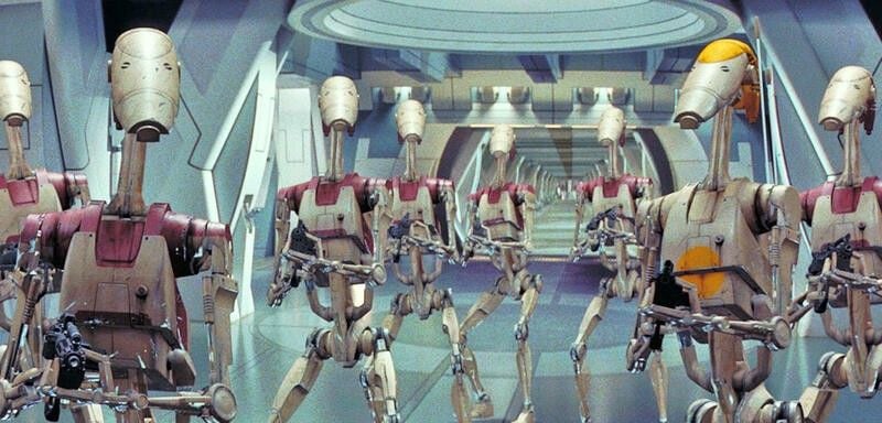 Os dróides de batalha em Star Wars: Episódio I - A Ameaça Fantasma