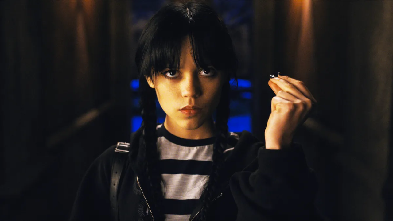 Jenna Ortega como Wandinha Addams.