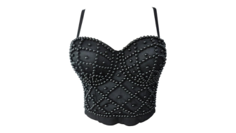Madonna Style Metallic Studs sutiã corpete top espartilho, bslingerie