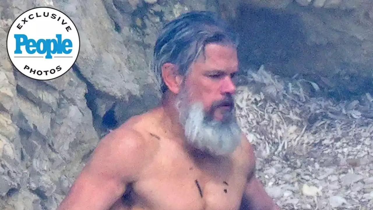Matt Damon e sua barba durante as gravações