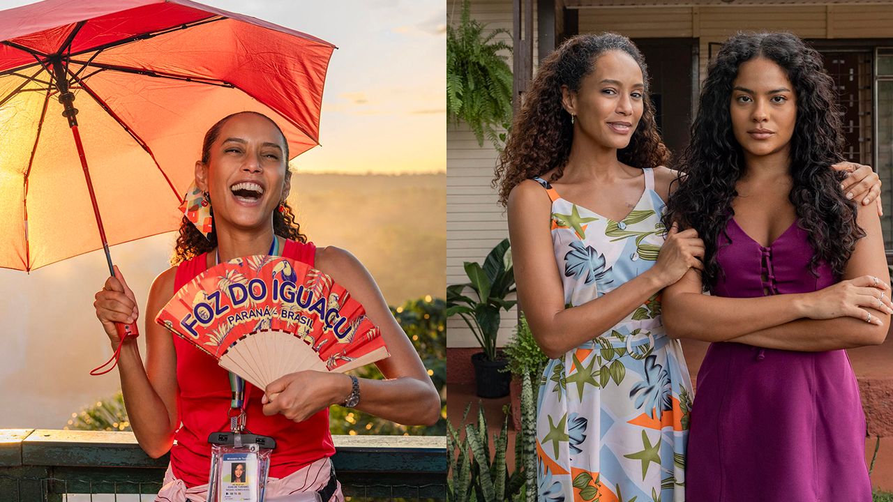 Taís Araújo e Bella Campos como Raquel e Maria de Fátima