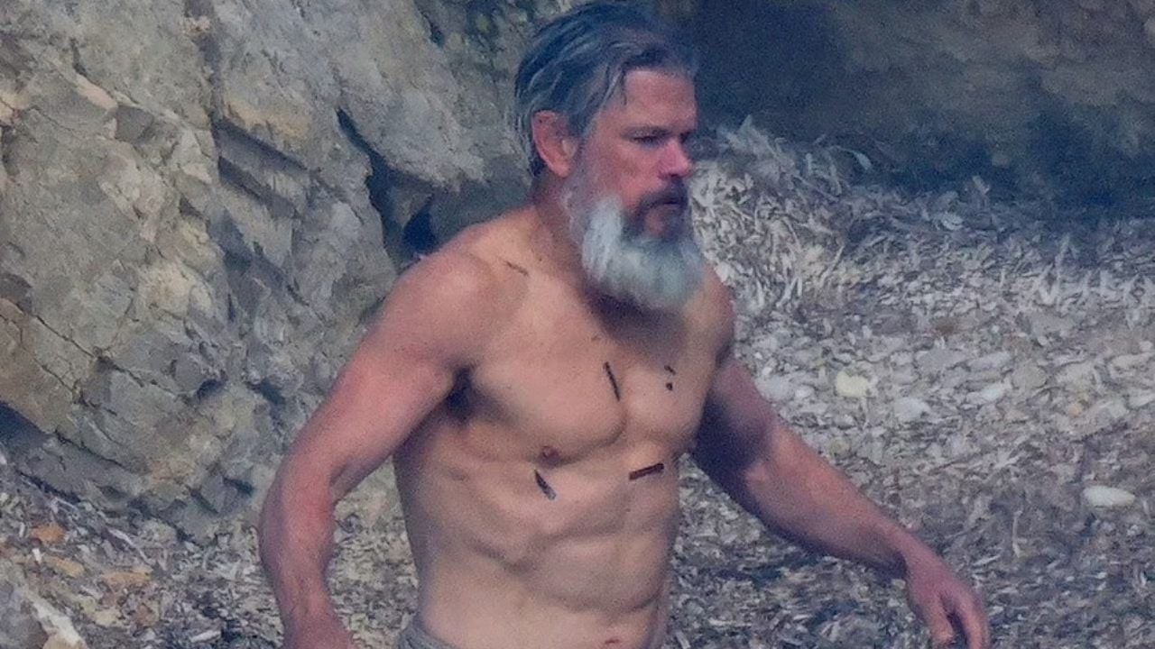 O físico de Matt Damon em A Odisseia