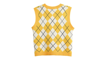 Suéter Y2K sem mangas estampado,estilo preppy, Hyipels