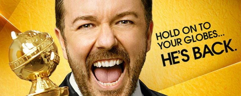 Ricky Gervais é o destaque do novo cartaz promocional do Globo de Ouro