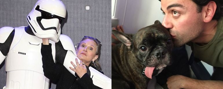 Oscar Isaac divulga foto de Carrie Fisher e Mark Hamill no set do novo Star Wars