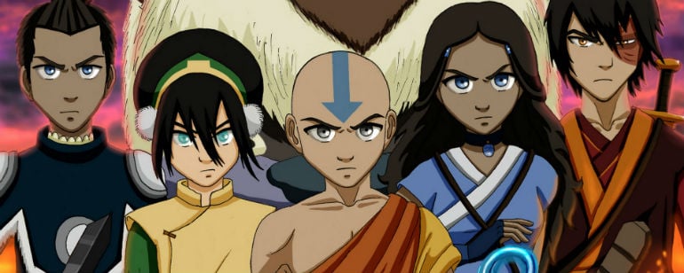 Quem são os 4 dobradores na abertura de Avatar  A Lenda de Aang