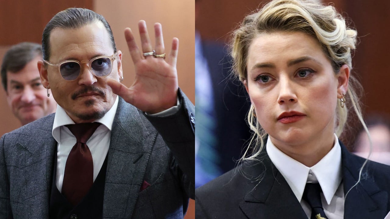 Johnny Depp e  Amber Heard no tribunal