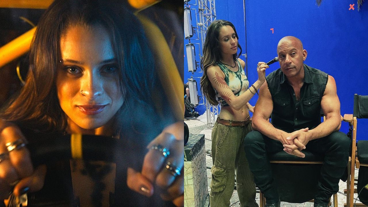 Portuguesa Daniela Melchior ao lado de Vin Diesel e Jason Momoa no