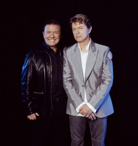 Fotos David Bowie, Ricky Gervais