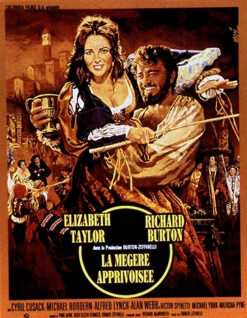 A Megera Domada : Poster Richard Burton, Elizabeth Taylor, Franco Zeffirelli