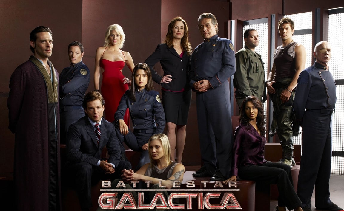 Battlestar Galactica : Foto Aaron Douglas, Edward James Olmos, Grace Park, James Callis, Jamie Bamber