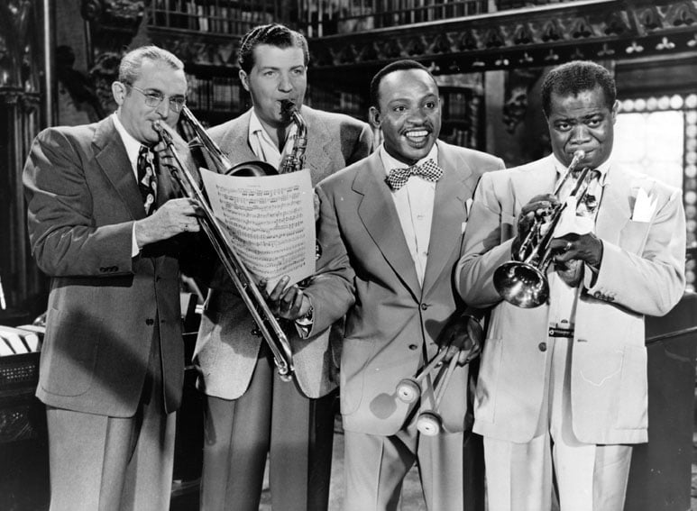 Fotos Louis Armstrong, Lionel Hampton, Charlie Barnett