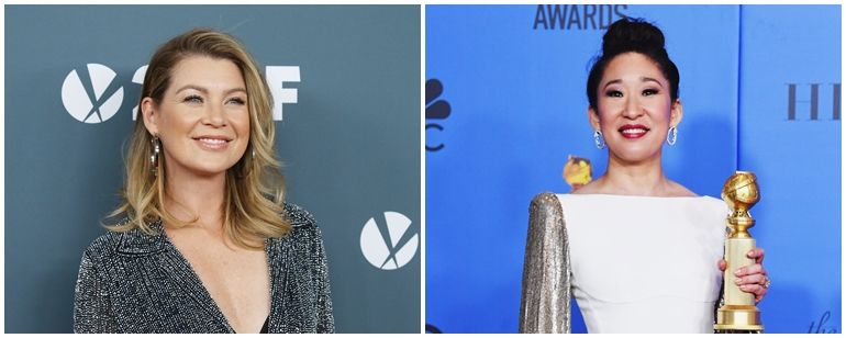 Globo De Ouro 2019 Ellen Pompeo Parabeniza Sandra Oh Por Sua Vitoria Na Premiacao Noticias Visto Na Web Adorocinema